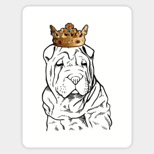 Chinese Shar-Pei Dog King Queen Wearing Crown Magnet